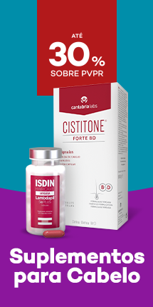 Suplementos para cabelo com destaque promocional de at&eacute; 30% sobre pre&ccedil;o de Venda ao P&uacute;blico Recomendado